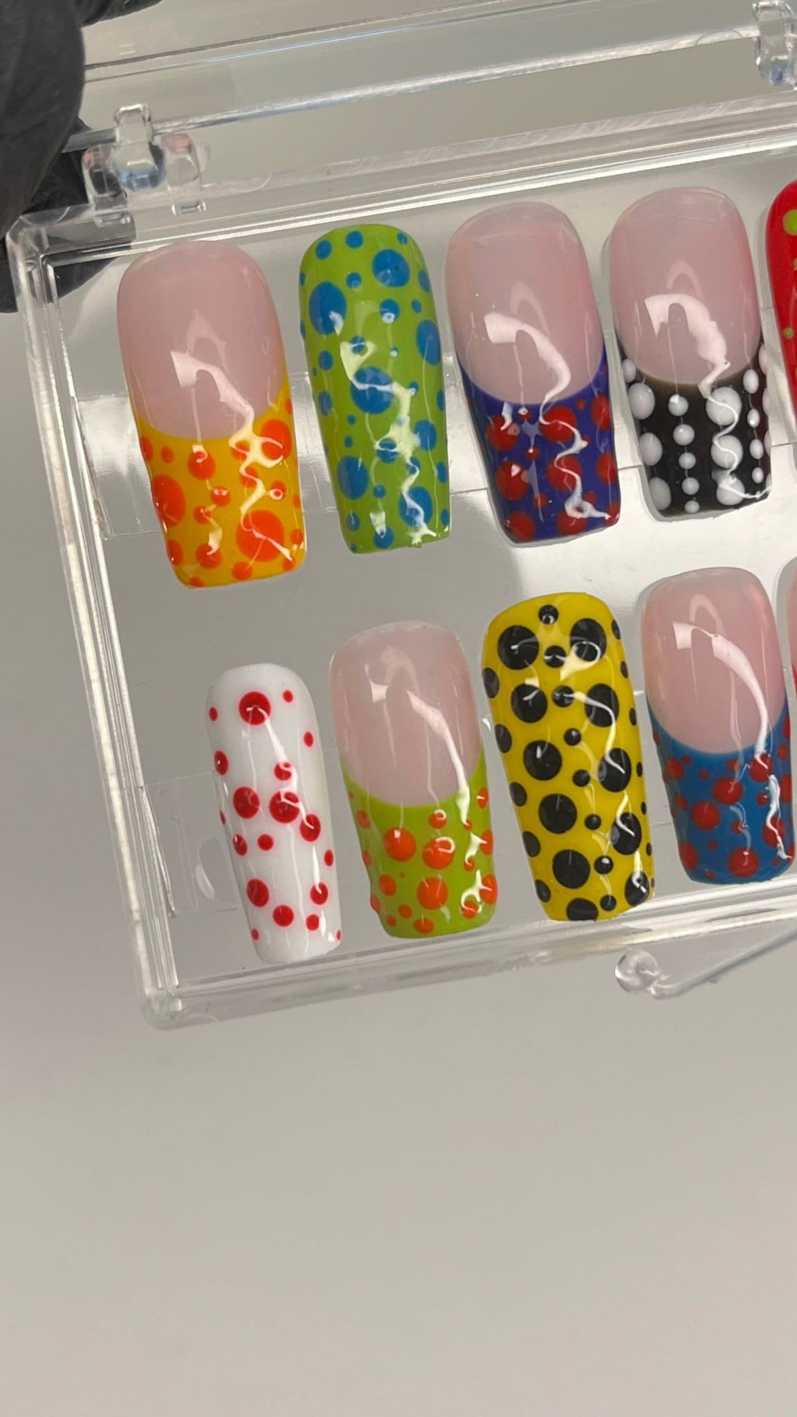 Colourful Free Style 3D Gel Short Coffin Press On Nails, Luxury Handmade Fake Nails, Birthday Event Nail, Fairy Core Nails