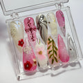 Free Style 3D Flowers Almond Press On Nails, Elegance Fake Nails for Holiday, Party, Event, Cute Birthday Gift