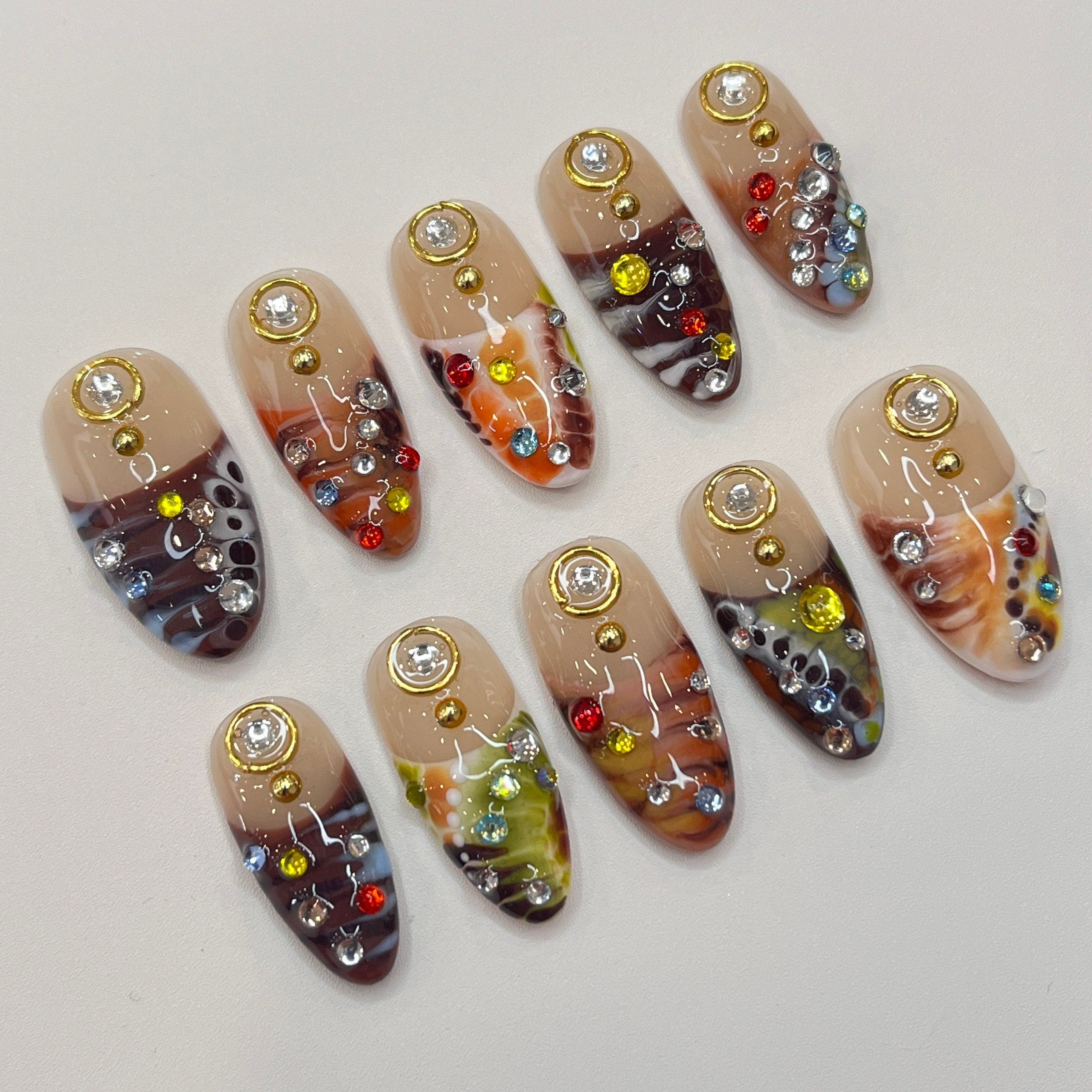 Freestyle Press On Nails, Elegant Fake Nails, Chrome Nails Art, Birthday Party Holiday Nails/ Valentine Nail Set