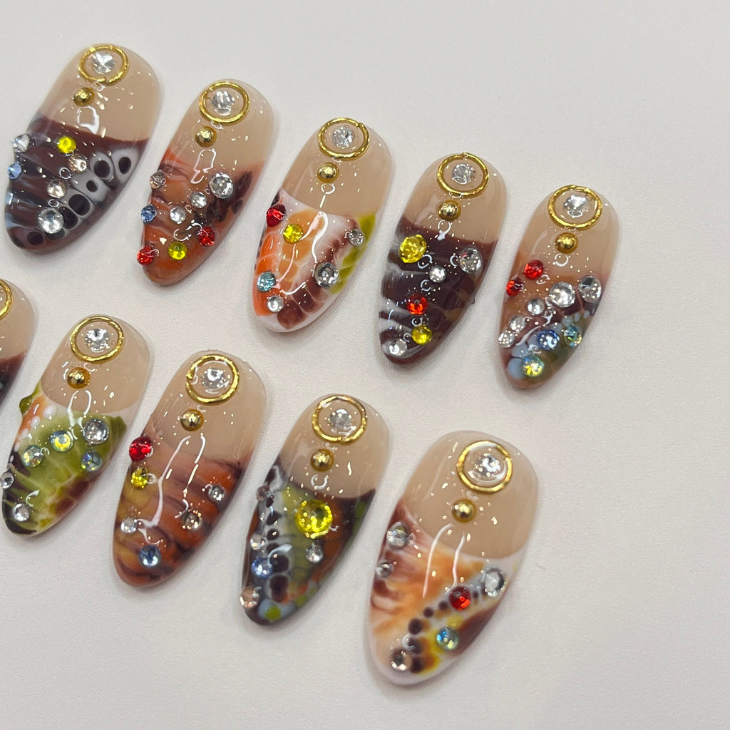 Freestyle Press On Nails, Elegant Fake Nails, Chrome Nails Art, Birthday Party Holiday Nails/ Valentine Nail Set