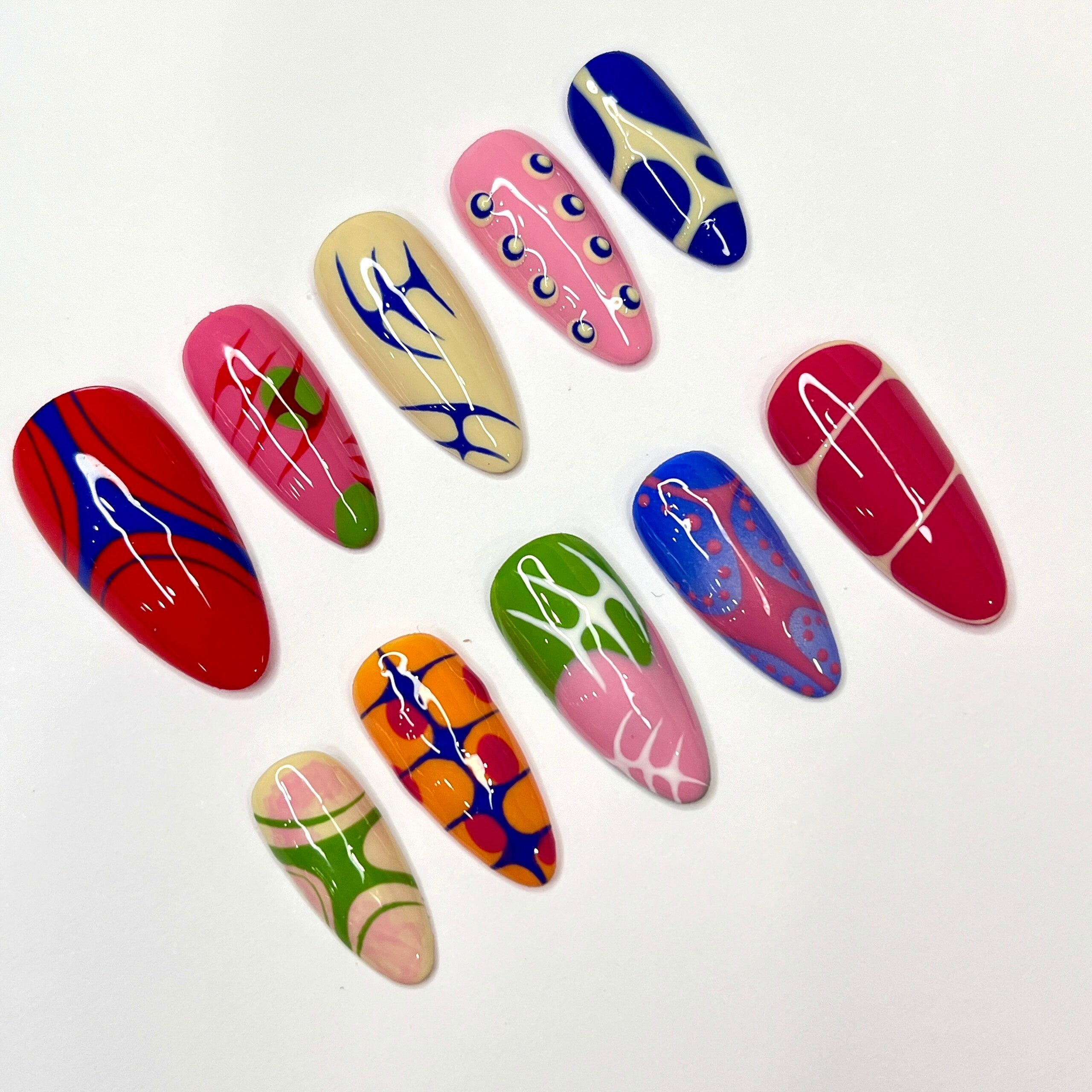 Freestyle Press On Nails, Elegant Fake Nails, Chrome Nails Art, Birthday Party Holiday Nails/ Valentine Nail Set