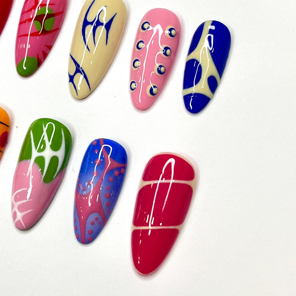 Freestyle Press On Nails, Elegant Fake Nails, Chrome Nails Art, Birthday Party Holiday Nails/ Valentine Nail Set