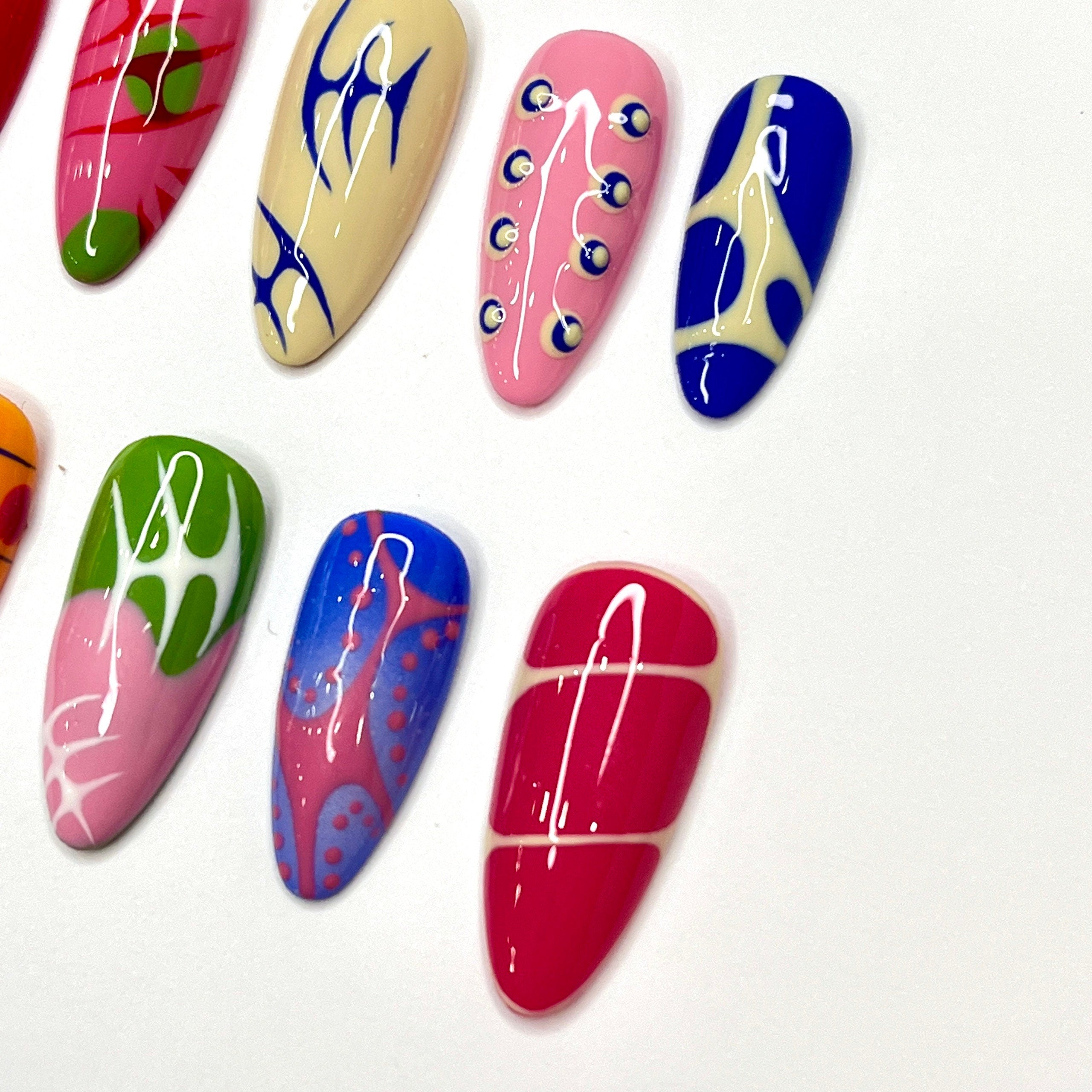 Freestyle Press On Nails, Elegant Fake Nails, Chrome Nails Art, Birthday Party Holiday Nails/ Valentine Nail Set