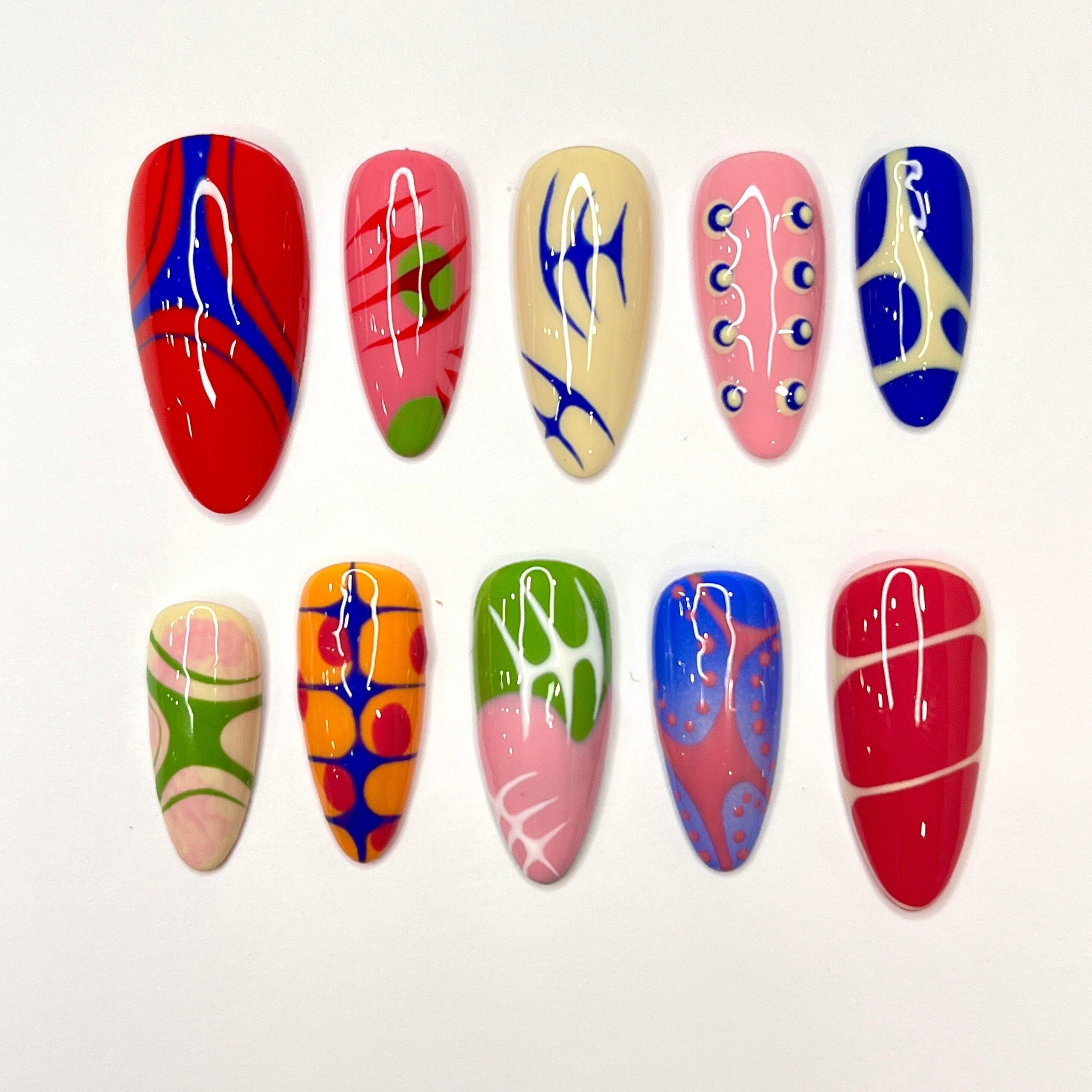 Freestyle Press On Nails, Elegant Fake Nails, Chrome Nails Art, Birthday Party Holiday Nails/ Valentine Nail Set