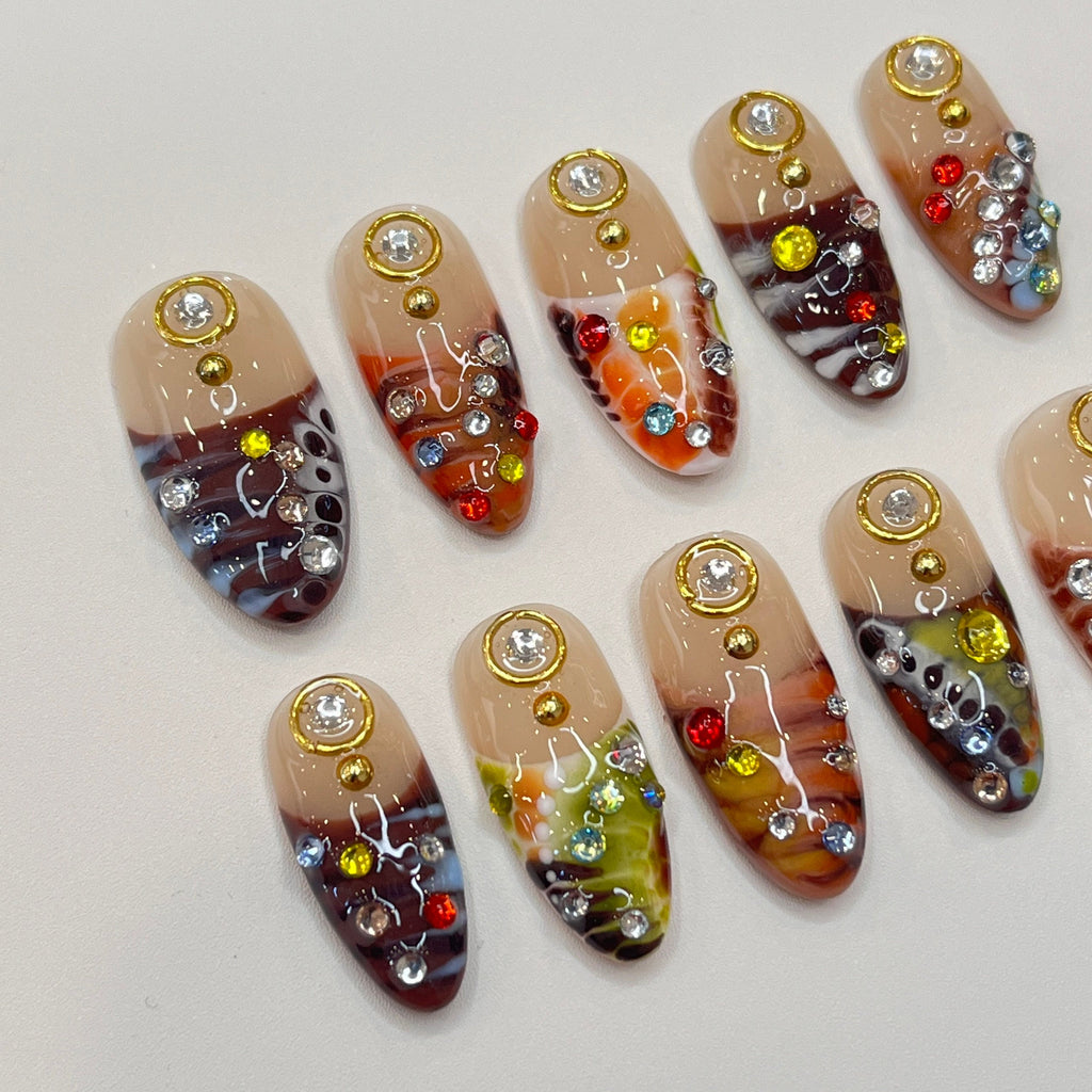Freestyle Press On Nails, Elegant Fake Nails, Chrome Nails Art, Birthday Party Holiday Nails/ Valentine Nail Set