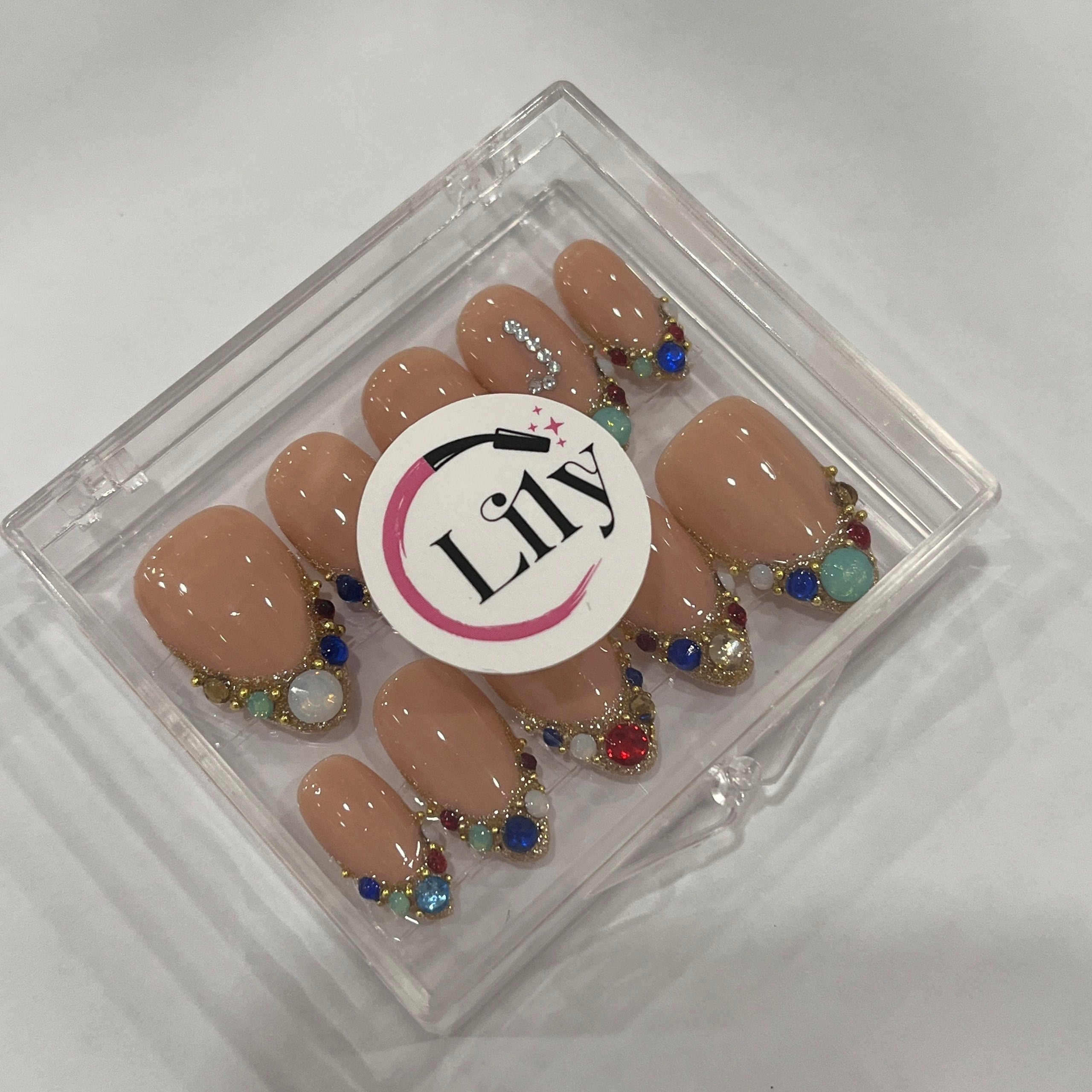 Shine Like A Diamond with Your Initial Press On Nails, Handpainted Cartoon Fake Nails, Anime Nails Art for Birthday, Holiday