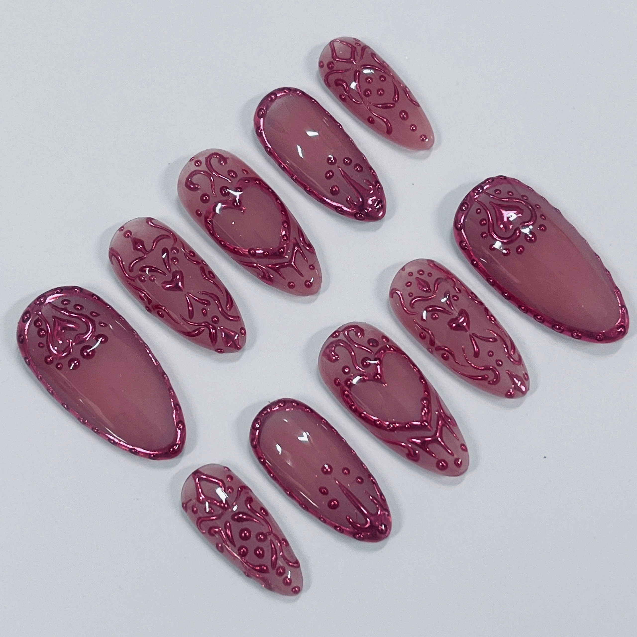 Chrome Empress Press On Nails, Handmade 3D False Nails, Edgy Nails for Birthday Party Holiday,Vacation , Gift for Her
