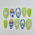 Free Style Summer Fruit Almond Press On Nails, Handmade Fake Nails Nails, Unique Nails for Birthday Event Photograph Holiday Birthday