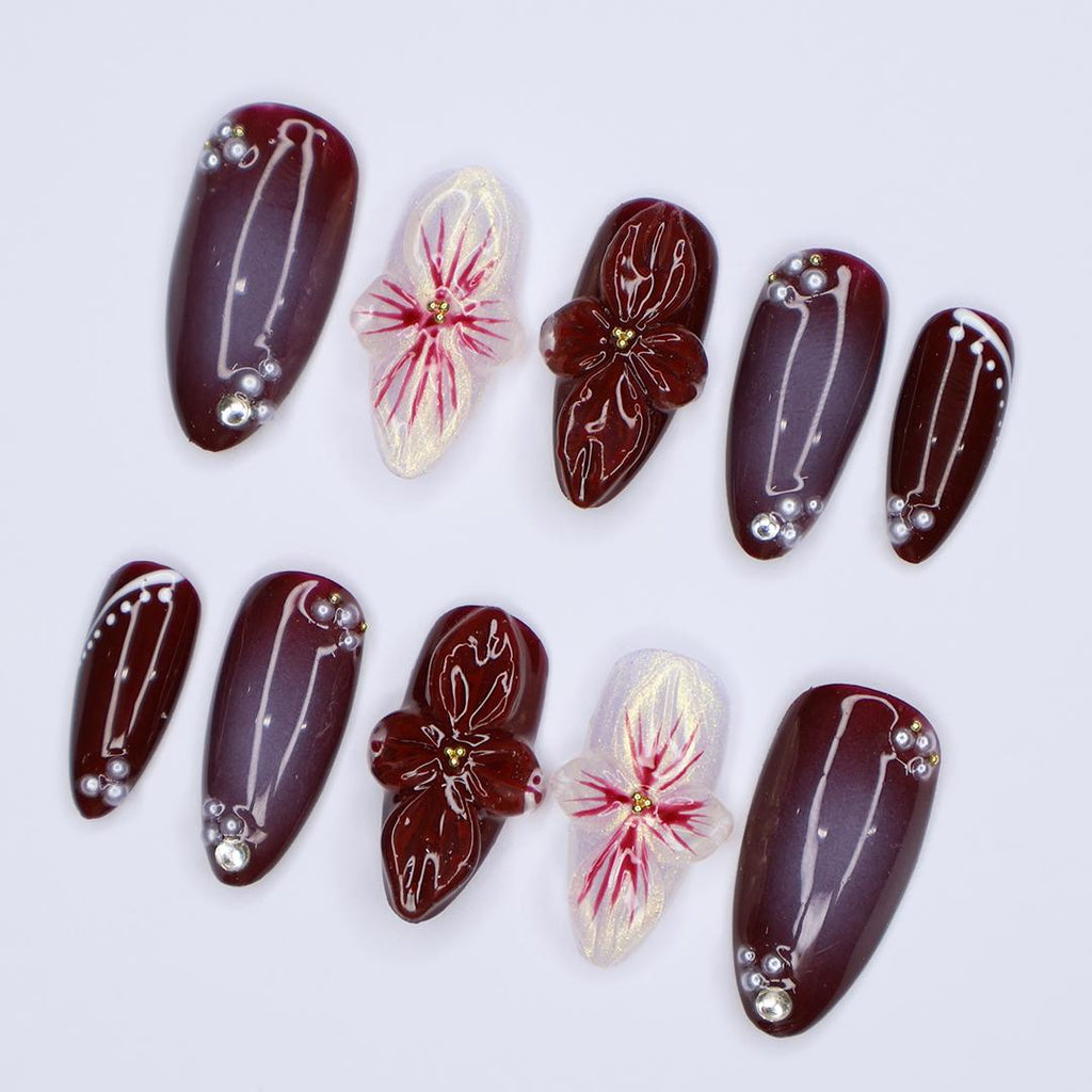 Tortoise Shell and Floral Fall Press On Nails, Nude and Zebra Print Short Almond Fake Nails Art for Autumn, Birthday, Holiday , Gift for Her