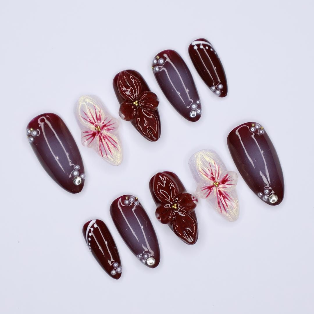 Tortoise Shell and Floral Fall Press On Nails, Nude and Zebra Print Short Almond Fake Nails Art for Autumn, Birthday, Holiday , Gift for Her