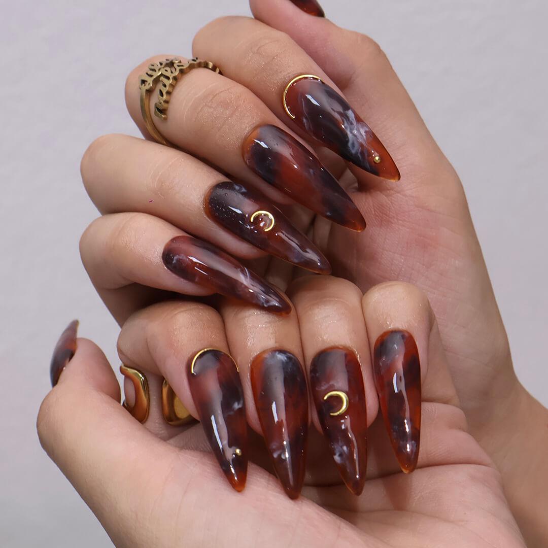 Press On Nails Almond, Acrylic Fake Nails Art, Long Short Nails Press On, Glue On False Nails, Gifts for Her BFF Mom