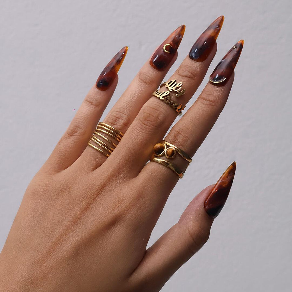 Press On Nails Almond, Acrylic Fake Nails Art, Long Short Nails Press On, Glue On False Nails, Gifts for Her BFF Mom