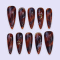 Press On Nails Almond, Acrylic Fake Nails Art, Long Short Nails Press On, Glue On False Nails, Gifts for Her BFF Mom