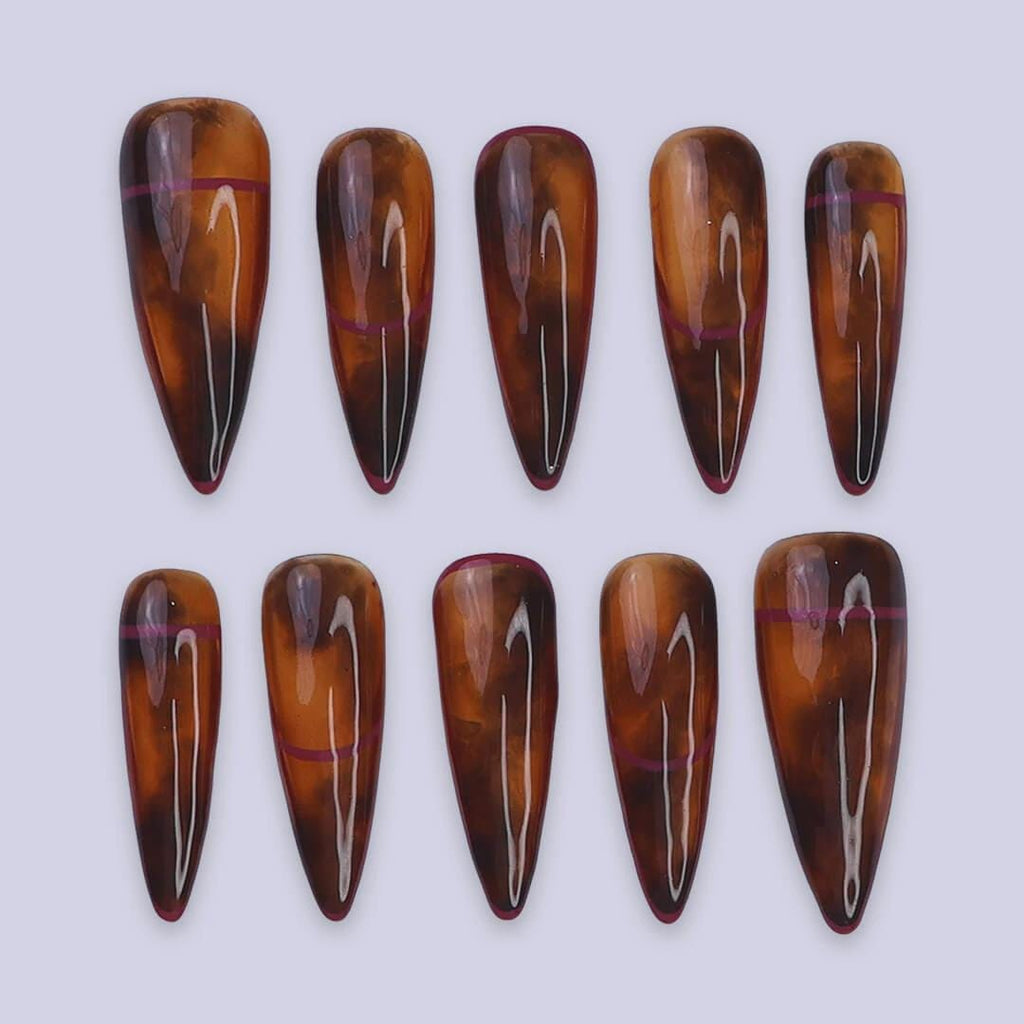 Amber Luxury Long Stiletto Press On Nails, Fake Nails, Long Nails Press On, Luxury Glue On Nails, Holiday Nail, Gift For Her