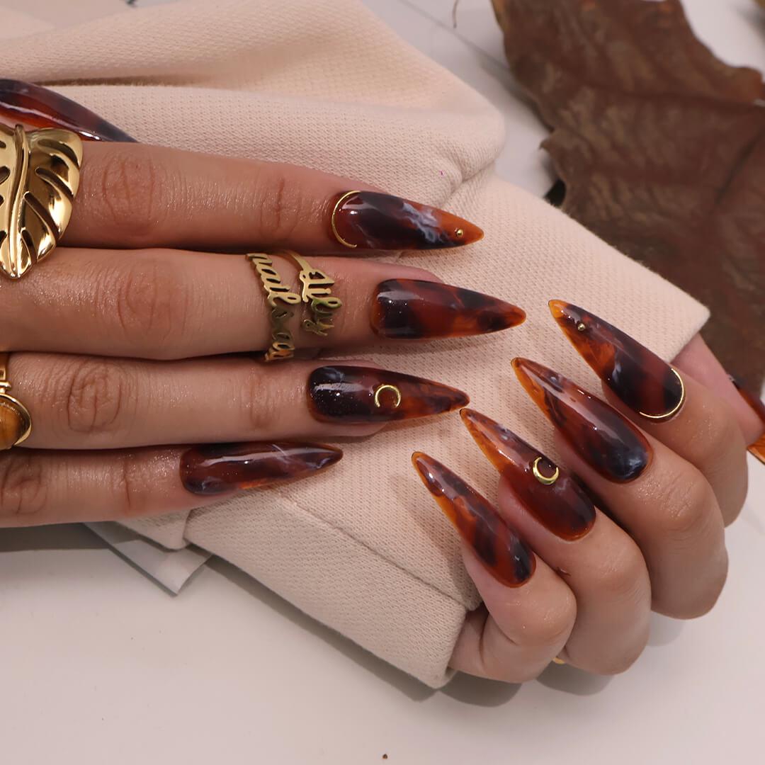 Press On Nails Almond, Acrylic Fake Nails Art, Long Short Nails Press On, Glue On False Nails, Gifts for Her BFF Mom