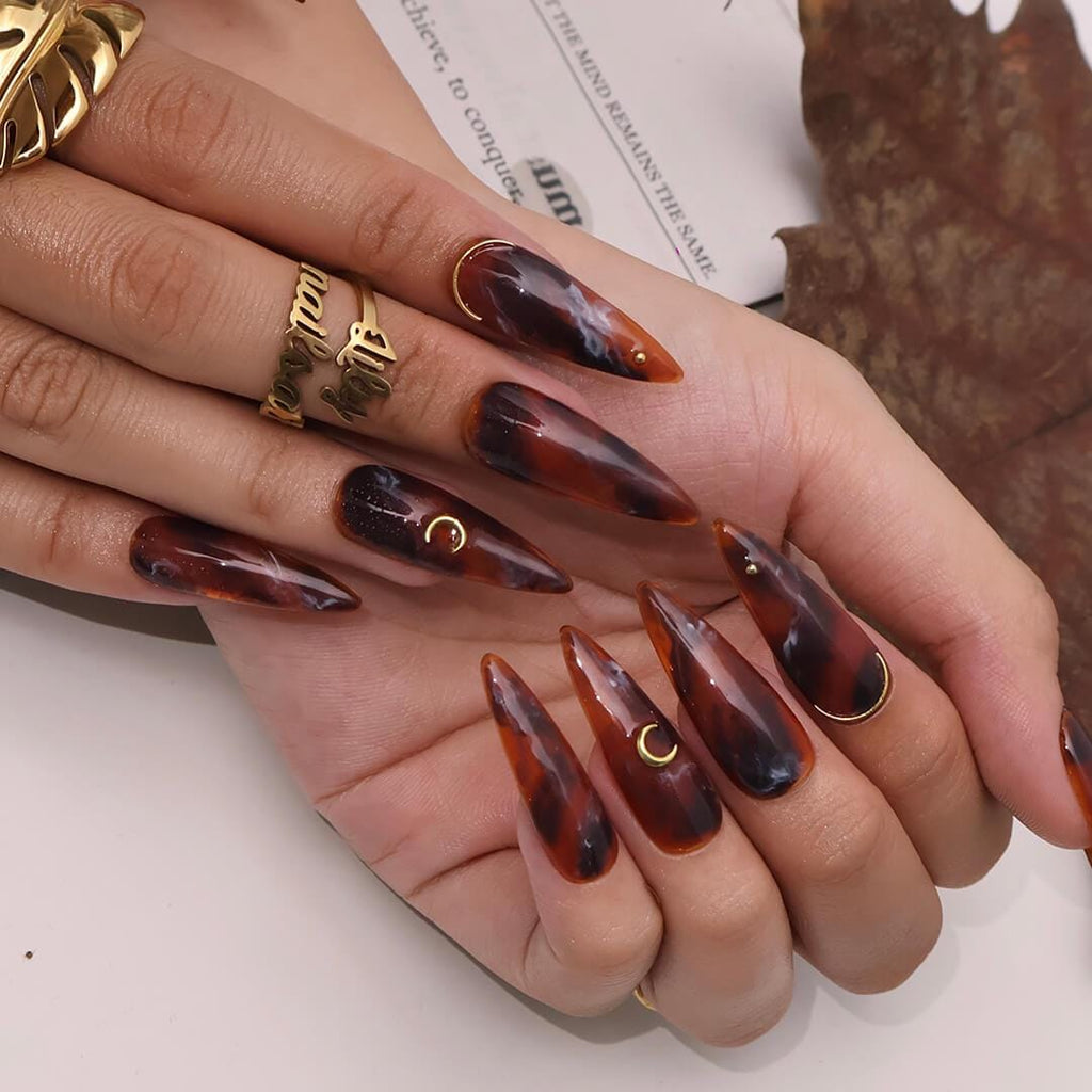 Press On Nails Almond, Acrylic Fake Nails Art, Long Short Nails Press On, Glue On False Nails, Gifts for Her BFF Mom