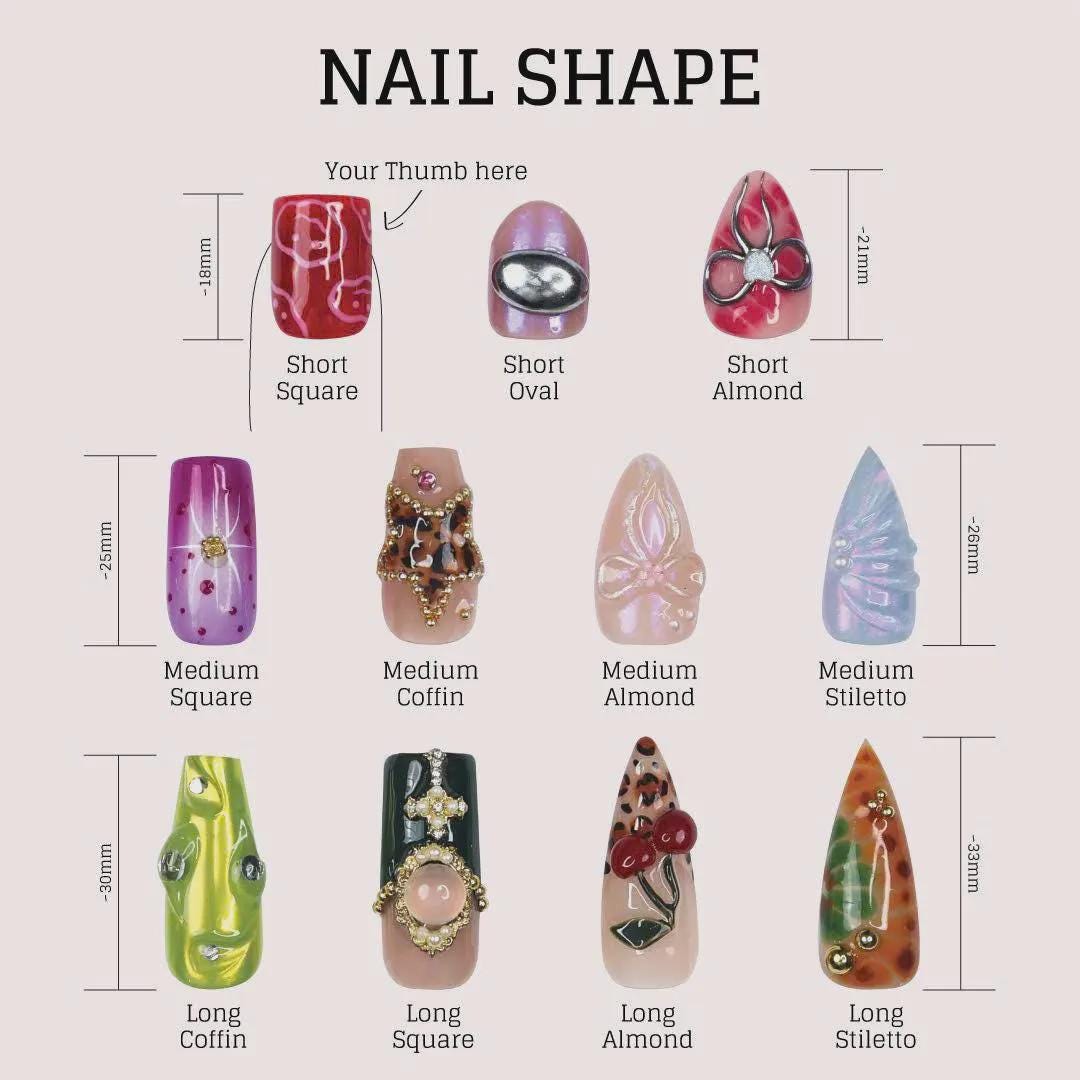 Press On Nails Almond, Acrylic Fake Nails Art, Long Short Nails Press On, Glue On False Nails, Gifts for Her BFF Mom